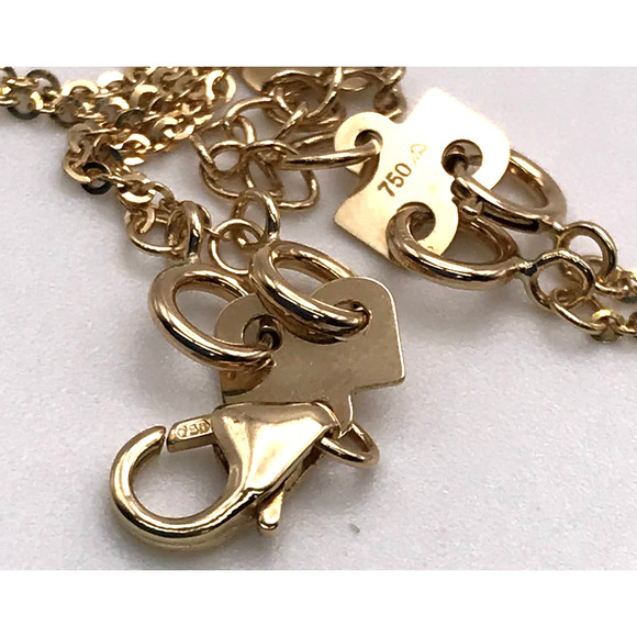 18k Layered Choker Necklace with Hearts and Key charm 14" /18" with Extender - Picture 10 of 14